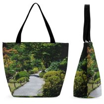 Yanfind Shopping Bag for Ladies Garden Outdoors Arbour Washington Grass Plant Park Lawn Path Pathway Trail Light Reusable Multipurpose Heavy Duty Grocery Bag for Outdoors.