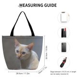 Yanfind Shopping Bag for Ladies Young Pet Funny Kitten Portrait Wildlife Curiosity Cute Little Staring Cat Reusable Multipurpose Heavy Duty Grocery Bag for Outdoors.