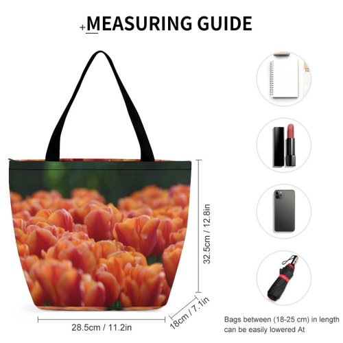 Yanfind Shopping Bag for Ladies Flowers Details Sunlight Closeups Flower Petal Plant Tulip Flowering Lily Family Annual Reusable Multipurpose Heavy Duty Grocery Bag for Outdoors.