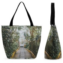 Yanfind Shopping Bag for Ladies Garden Outdoors Arbour Plant Conservatory Flowers Francisco Usa Leaf Foliage Walkway Reusable Multipurpose Heavy Duty Grocery Bag for Outdoors.