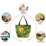 Yanfind Shopping Bag for Ladies Flower Plant Geranium Pilion Zagora Griechenland Invertebrate Insect Butterfly Pollen Petal Reusable Multipurpose Heavy Duty Grocery Bag for Outdoors.