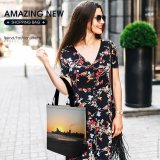 Yanfind Shopping Bag for Ladies Pulp Mill Pollution Sunset Sky Horizon Sea Evening Dusk Sunrise Morning Beach Reusable Multipurpose Heavy Duty Grocery Bag for Outdoors.