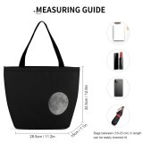 Yanfind Shopping Bag for Ladies Space Night Sky Dark Light Lunar Moons Globe Round Reusable Multipurpose Heavy Duty Grocery Bag for Outdoors.