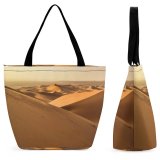 Yanfind Shopping Bag for Ladies Adventure Desert Dawn Landscape Sand Sahara Hot Dry Dune Dunes Arid Reusable Multipurpose Heavy Duty Grocery Bag for Outdoors.