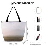 Yanfind Shopping Bag for Ladies Fog Outdoors Grey Mist Goal Field Reusable Multipurpose Heavy Duty Grocery Bag for Outdoors.