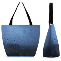 Yanfind Shopping Bag for Ladies Glass Gloomy Drop Window Raining Drops Reusable Multipurpose Heavy Duty Grocery Bag for Outdoors.