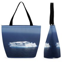 Yanfind Shopping Bag for Ladies Iceberg Sea Antarctic Chilly Polar Ocean Arctic Sky Reusable Multipurpose Heavy Duty Grocery Bag for Outdoors.