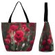 Yanfind Shopping Bag for Ladies Flower Plant Geranium Rose Petal Denmark Poppy Poppies Summer Tulip Reusable Multipurpose Heavy Duty Grocery Bag for Outdoors.