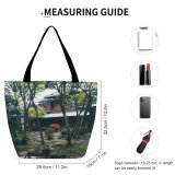 Yanfind Shopping Bag for Ladies Garden Outdoors Arbour Japan Tree Plant Tokyo Building Trunk Patio Housing Vegetation Reusable Multipurpose Heavy Duty Grocery Bag for Outdoors.