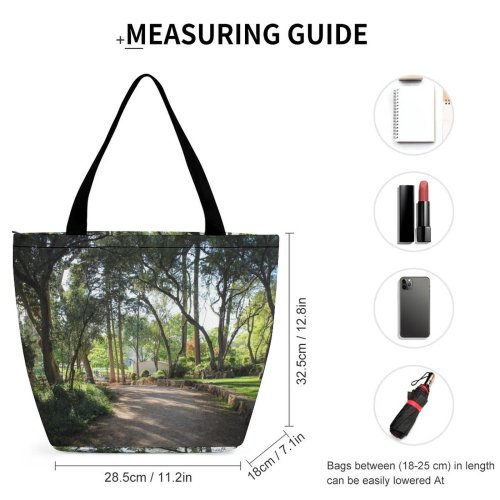 Yanfind Shopping Bag for Ladies Garden Outdoors Arbour Park Cascais Portugal Plant Tree Grass Lawn Trunk Spring Reusable Multipurpose Heavy Duty Grocery Bag for Outdoors.