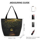 Yanfind Shopping Bag for Ladies Garden Outdoors Arbour Porch Patio Pergola Path Warm Tones Golden Hour Greenery Reusable Multipurpose Heavy Duty Grocery Bag for Outdoors.
