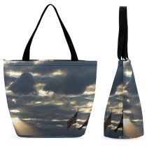 Yanfind Shopping Bag for Ladies Sunlight Ray Cloud Clouds Sky Flag Flags Missouri Usa Daytime Reusable Multipurpose Heavy Duty Grocery Bag for Outdoors.