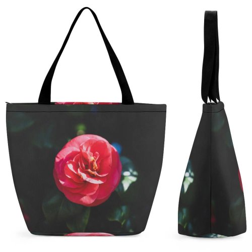 Yanfind Shopping Bag for Ladies Flower Plant Rose Geranium Petal Pollen Creative Commons Reusable Multipurpose Heavy Duty Grocery Bag for Outdoors.