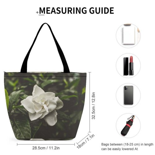 Yanfind Shopping Bag for Ladies Flower Plant Rose Acanthaceae Grey Petal Reusable Multipurpose Heavy Duty Grocery Bag for Outdoors.