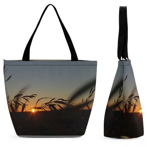 Yanfind Shopping Bag for Ladies Leaves Sunset Sunrise Leaf Eucalyptus Australia Outback Coober Pedy Inspire Evening Morning Reusable Multipurpose Heavy Duty Grocery Bag for Outdoors.