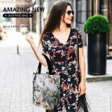 Yanfind Shopping Bag for Ladies Flower Flora Plant Cherry Forest Tree Sunlight Floral Bokeh Spring Flowers Reusable Multipurpose Heavy Duty Grocery Bag for Outdoors.