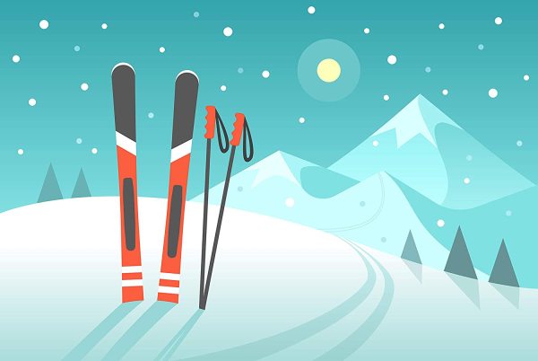 yanfind A1 | Skis Poster Art Print 60 x 90cm 180gsm Ski Skiing Mountain