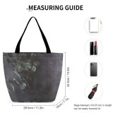 Yanfind Shopping Bag for Ladies Grey Leaves Leaf Slate Branch Plant Simple Reusable Multipurpose Heavy Duty Grocery Bag for Outdoors.