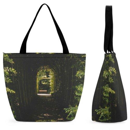 Yanfind Shopping Bag for Ladies Garden Porch Outdoors Patio Arbour Pergola Botanischen Garten Cologne Botanical Dark Reusable Multipurpose Heavy Duty Grocery Bag for Outdoors.