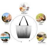 Yanfind Shopping Bag for Ladies Grey Fog Outdoors Mist Dead Scary Halloween Charred Burned Tree Wood Forest Reusable Multipurpose Heavy Duty Grocery Bag for Outdoors.