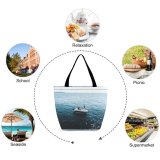 Yanfind Shopping Bag for Ladies Adventure Daylight Travel Leisure Motorboat Boat Transportation Outdoors Seashore Vehicle Relaxation Sea Reusable Multipurpose Heavy Duty Grocery Bag for Outdoors.
