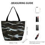 Yanfind Shopping Bag for Ladies Ground Tree Plant Grey Trunk Birds Rock Snow Sand Hills Abstract Natural Reusable Multipurpose Heavy Duty Grocery Bag for Outdoors.