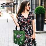 Yanfind Shopping Bag for Ladies Flower Plant Butterfly Insect Invertebrate Thistle Asteraceae Bee Honey Reusable Multipurpose Heavy Duty Grocery Bag for Outdoors.