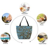 Yanfind Shopping Bag for Ladies Hawthorn Tree Old Gnarled Twisted Spooky Texture Branches Bark Trunk Branch Plant Reusable Multipurpose Heavy Duty Grocery Bag for Outdoors.