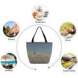 Yanfind Shopping Bag for Ladies Grey Field Grassland Outdoors Slope Luis Grass Plant United States Savanna Reusable Multipurpose Heavy Duty Grocery Bag for Outdoors.