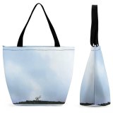 Yanfind Shopping Bag for Ladies Going-To-The-Sun Road West United States Birds Wildlife Goat Explore Cloudy Landscape Reusable Multipurpose Heavy Duty Grocery Bag for Outdoors.