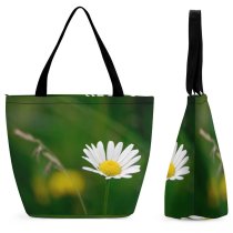 Yanfind Shopping Bag for Ladies Flower Flowering Plant Oxeye Daisy Petal Chamomile Reusable Multipurpose Heavy Duty Grocery Bag for Outdoors.