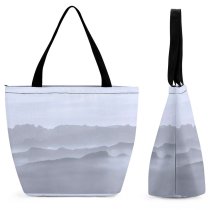 Yanfind Shopping Bag for Ladies Fog Outdoors Mist Sunshine Coast Bc Landscape British Columbia Squamish Whistler Reusable Multipurpose Heavy Duty Grocery Bag for Outdoors.