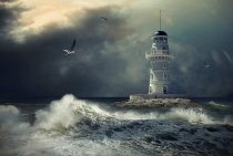 yanfind A1 | Stormy Weather Poster Art Print 60 x 90cm 180gsm Lighthouse Sea