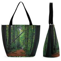 Yanfind Shopping Bag for Ladies Forest Tree Flora Land Outdoors Plant Vegetation Texture Switzerland Leaves Fall Autum Reusable Multipurpose Heavy Duty Grocery Bag for Outdoors.