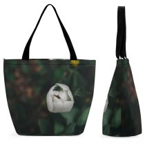 Yanfind Shopping Bag for Ladies Flower Sprout Bud Plant Rose Grey Peony Brookline United States Pond Reusable Multipurpose Heavy Duty Grocery Bag for Outdoors.
