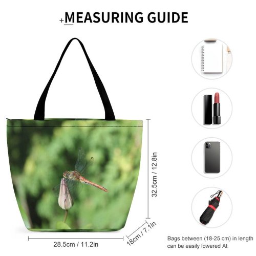Yanfind Shopping Bag for Ladies Fly Summer Insect Dragonflies Damseflies Net Winged Insects Damselfly Invertebrate Reusable Multipurpose Heavy Duty Grocery Bag for Outdoors.