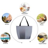 Yanfind Shopping Bag for Ladies Fog Grey City Smog Building Metropolis Town Urban Oh Usa High Rise Reusable Multipurpose Heavy Duty Grocery Bag for Outdoors.
