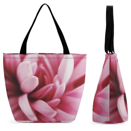 Yanfind Shopping Bag for Ladies Flower Plant Dahlia Rose Petal Reusable Multipurpose Heavy Duty Grocery Bag for Outdoors.