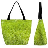 Yanfind Shopping Bag for Ladies Grass Field Ground Lawn Meadow Spring Summer Soccer Voetbal Plant Family Reusable Multipurpose Heavy Duty Grocery Bag for Outdoors.