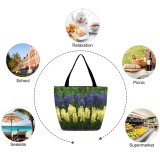 Yanfind Shopping Bag for Ladies Spring Summer Flowers Florals Tulips Dutch Keukenhof Comp Bud Petal Aroma Colorful Reusable Multipurpose Heavy Duty Grocery Bag for Outdoors.
