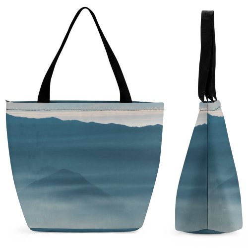 Yanfind Shopping Bag for Ladies Grey Cloud Giumello Italy Outdoors Sky Cumulus Mist Fog Landscape Alessio Reusable Multipurpose Heavy Duty Grocery Bag for Outdoors.