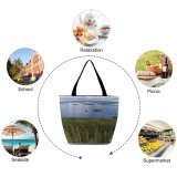 Yanfind Shopping Bag for Ladies Lakeview Finland Scenery Fisheye Clouds Landscape Koli Lake Wilderness Sky Natural Highland Reusable Multipurpose Heavy Duty Grocery Bag for Outdoors.