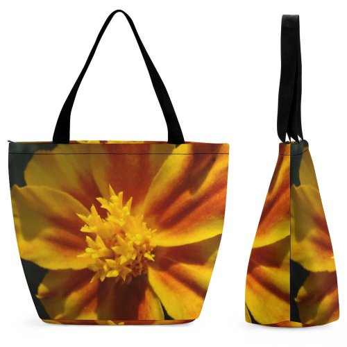 Yanfind Shopping Bag for Ladies Garden Flowers Macro Romania Bucharest Violet Flower Petal Plant Flowering Pollen Botany Reusable Multipurpose Heavy Duty Grocery Bag for Outdoors.