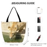 Yanfind Shopping Bag for Ladies Lion Africa Artis Vertebrate Felidae Wildlife Terrestrial Big Cats Carnivore Reusable Multipurpose Heavy Duty Grocery Bag for Outdoors.