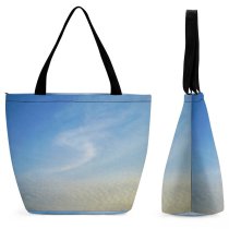 Yanfind Shopping Bag for Ladies Sky Cloud Daytime Atmosphere Atmospheric Horizon Calm Azure Morning Reusable Multipurpose Heavy Duty Grocery Bag for Outdoors.