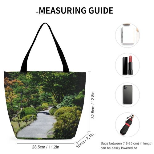 Yanfind Shopping Bag for Ladies Garden Outdoors Arbour Washington Grass Plant Park Lawn Path Pathway Trail Light Reusable Multipurpose Heavy Duty Grocery Bag for Outdoors.