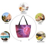 Yanfind Shopping Bag for Ladies Lamp High Voltage Light Storm Flash Organism Fractal Art Atmosphere Space Graphics Reusable Multipurpose Heavy Duty Grocery Bag for Outdoors.
