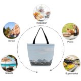 Yanfind Shopping Bag for Ladies Grey Arctic Outdoors Snow Winter Alps Range Ridge Craggy Sky Reusable Multipurpose Heavy Duty Grocery Bag for Outdoors.