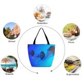 Yanfind Shopping Bag for Ladies Jellyfish Aquarium Tentacles Cnidaria Marine Invertebrates Organism Biology Invertebrate Box Underwater Bioluminescence Reusable Multipurpose Heavy Duty Grocery Bag for Outdoors.