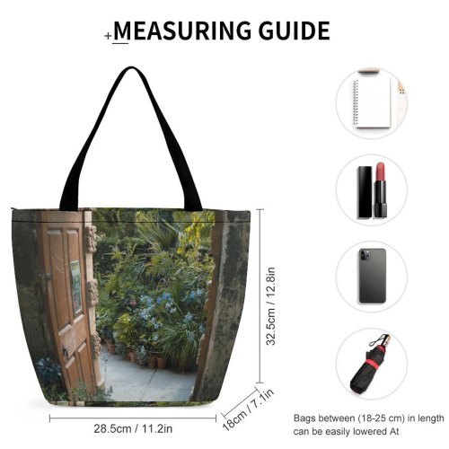 Yanfind Shopping Bag for Ladies Garden Outdoors Arbour Oxford Uk Door Flagstone Building Housing Gate Plants Reusable Multipurpose Heavy Duty Grocery Bag for Outdoors.
